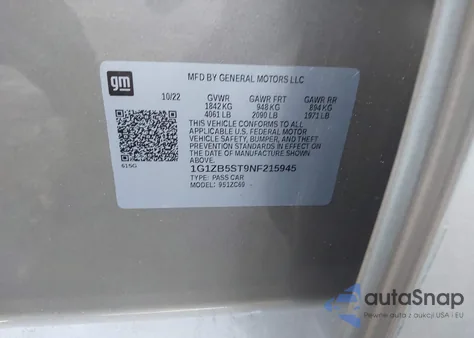 2022 Chevrolet Malibu Fwd Ls z USA, uszkodzony, nr VIN 1G1ZB5ST9NF215945